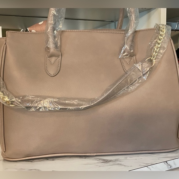 JUST FAB BIG TAUPE SACHEL TOTE BAG NWT - Picture 5 of 6